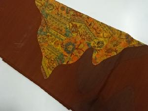 アンティーク　相良刺繍草花模様袋帯（材料）